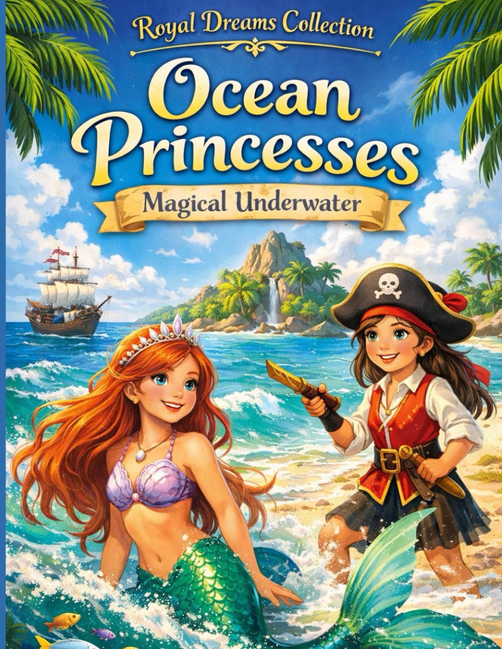 Ocean Princesses – Magical Underwater Coloring Book for Girls Ages 6–12: Mermaid Queens, Coral Kingdoms, Sea Castles and Enchanted Ocean Adventures (Royal Dreams Collection)