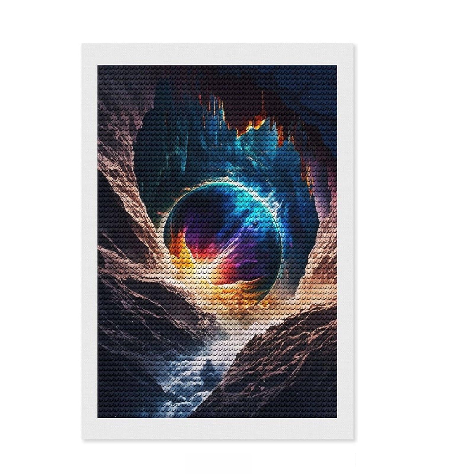 Junmoney The End of Time Full Drill Diamond Painting Kit 8"x12", for Teens, Boho Decor, Good for Quiet Evenings, Thoughtful Handmade Gift