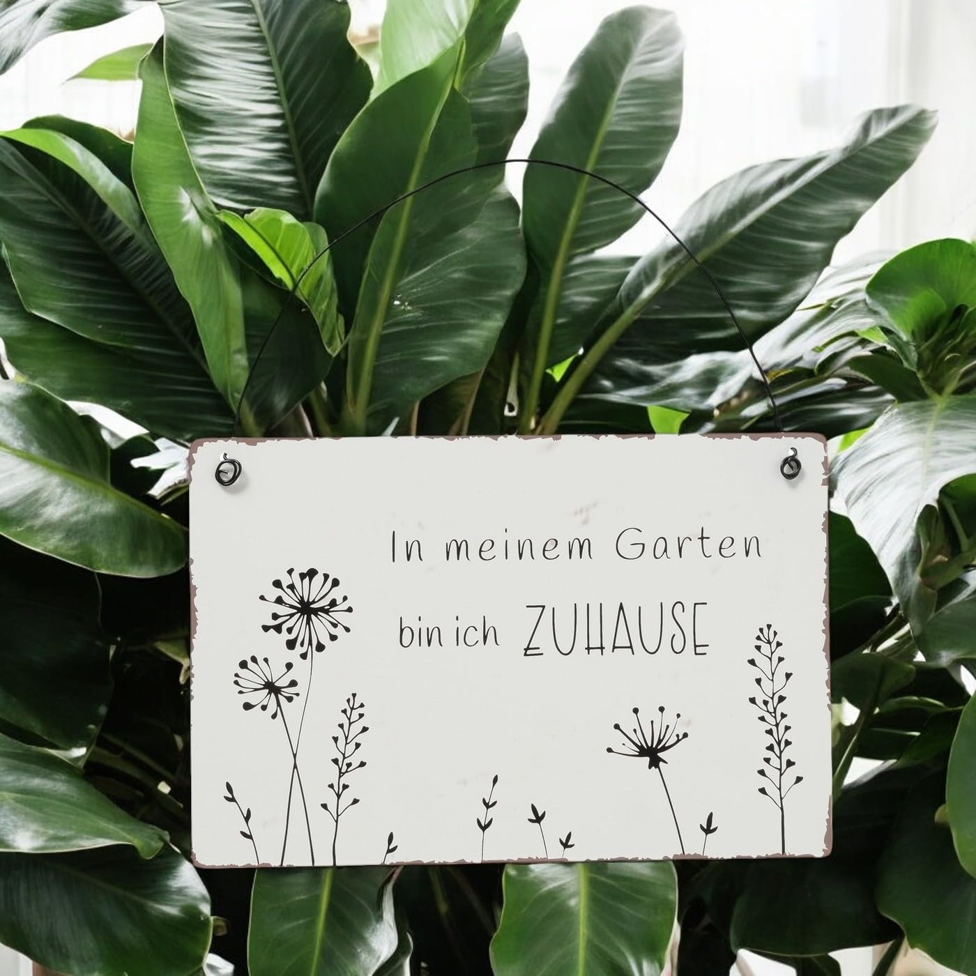 Boltze Home Targa decorativa in metallo con scritta in lingua