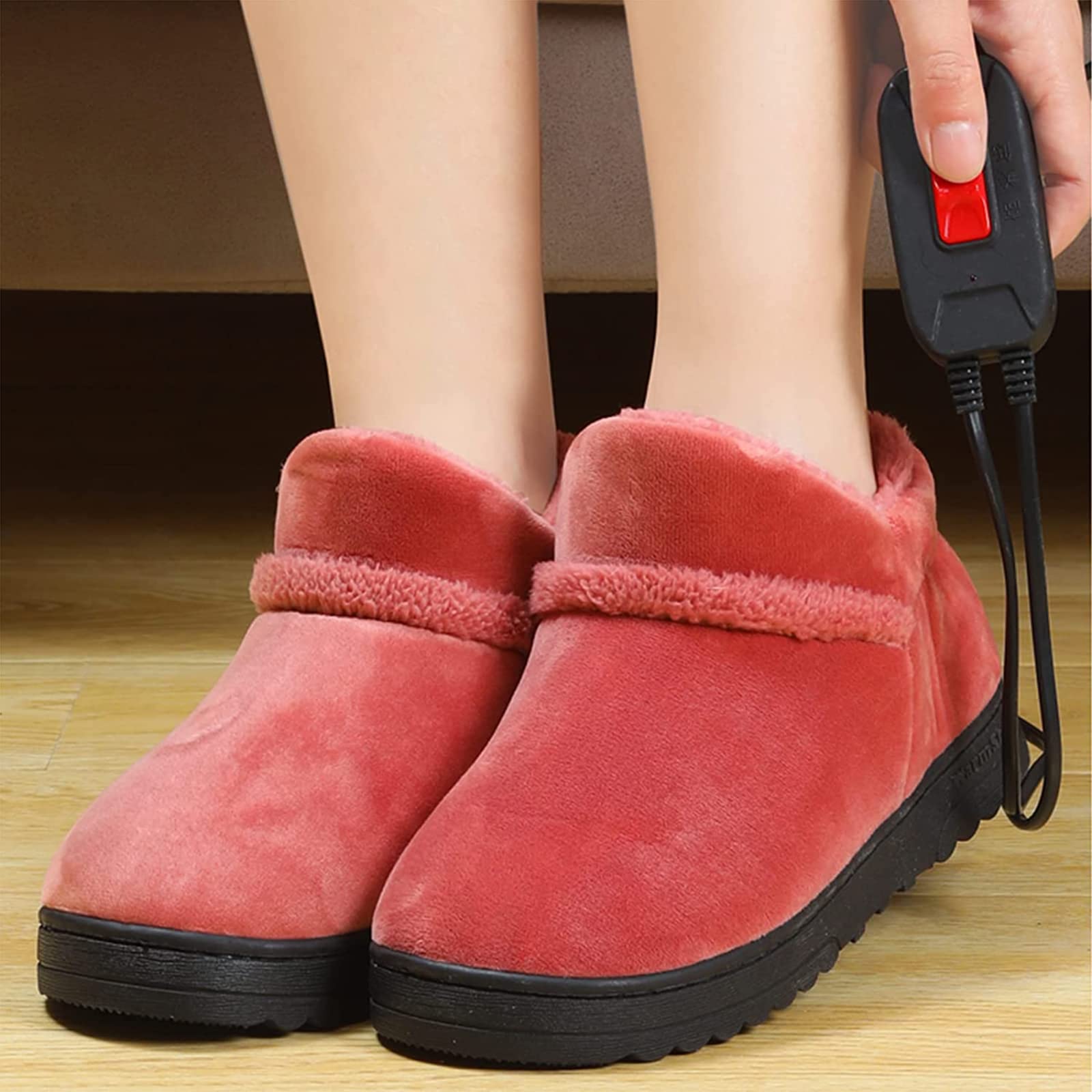 Scaldapiedi Pantofola, Scaldapiedi Riscaldato, Riscaldato Elettrico della Scarpa della Pantofola del Riscaldamento USB Suola Morbida Antiscivolo Temperatura Regolabile Adatto a Casa
