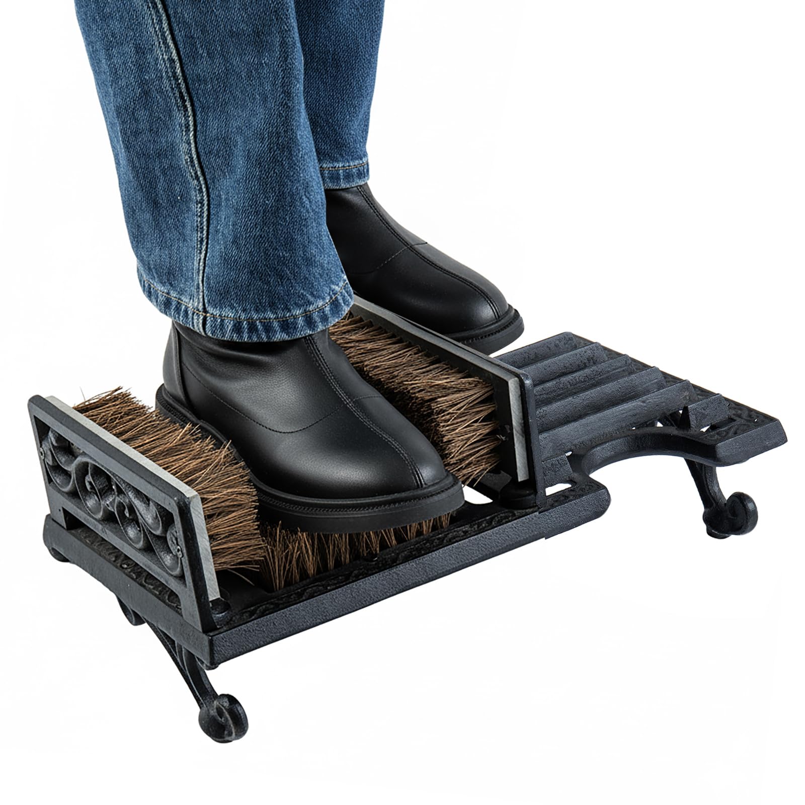 MyGift Heavy Duty Shoe Scraper and Boot Brush