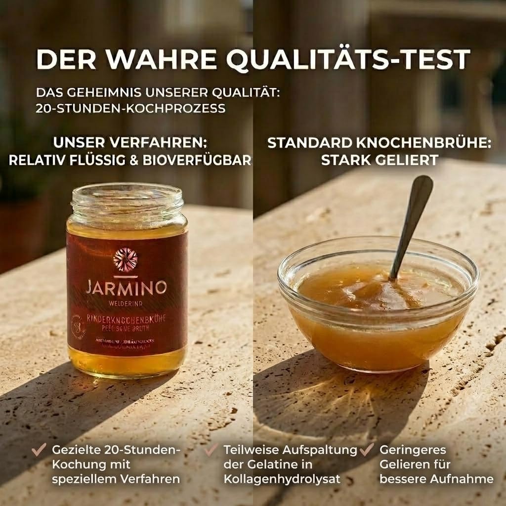 JARMINO Knochenbrühe BIO Weiderind 6x 350ml reich an Kollagen Protein Aminosäuren