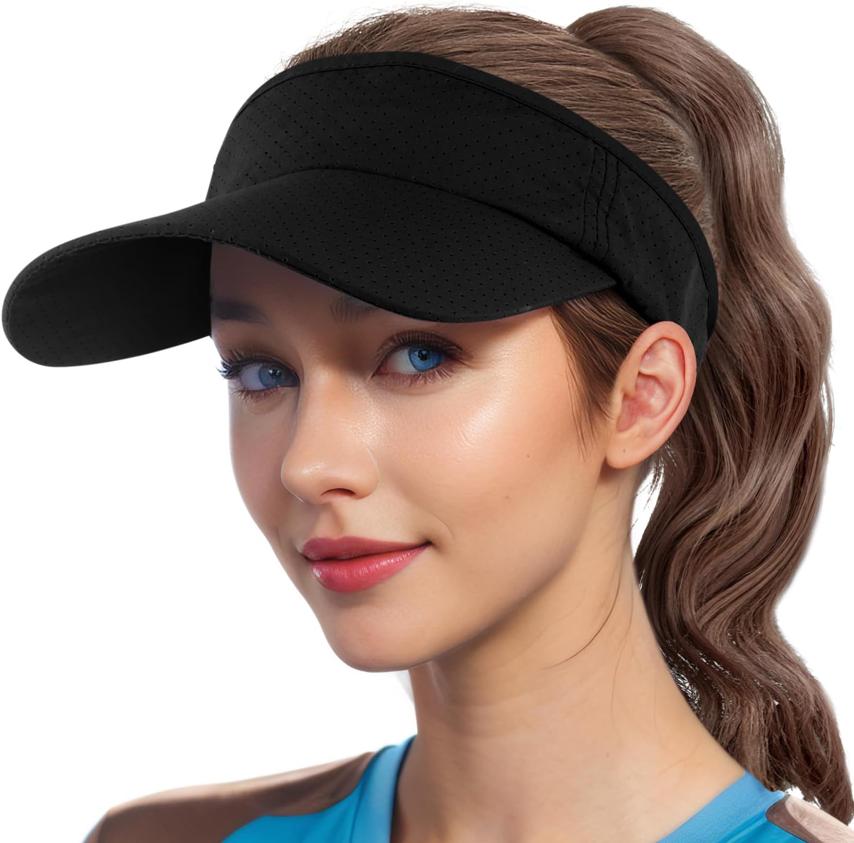 KordearSun Visor Hat - Sports Sun Visors for Women Cotton Twill Adjustable Golf Beach Running Tennis Sun Protection Cap