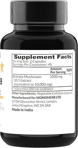 Miniatura 2 de Extracto de hongos Shiitake 1000 mg - 90 Cápsulas Vegetarianas
