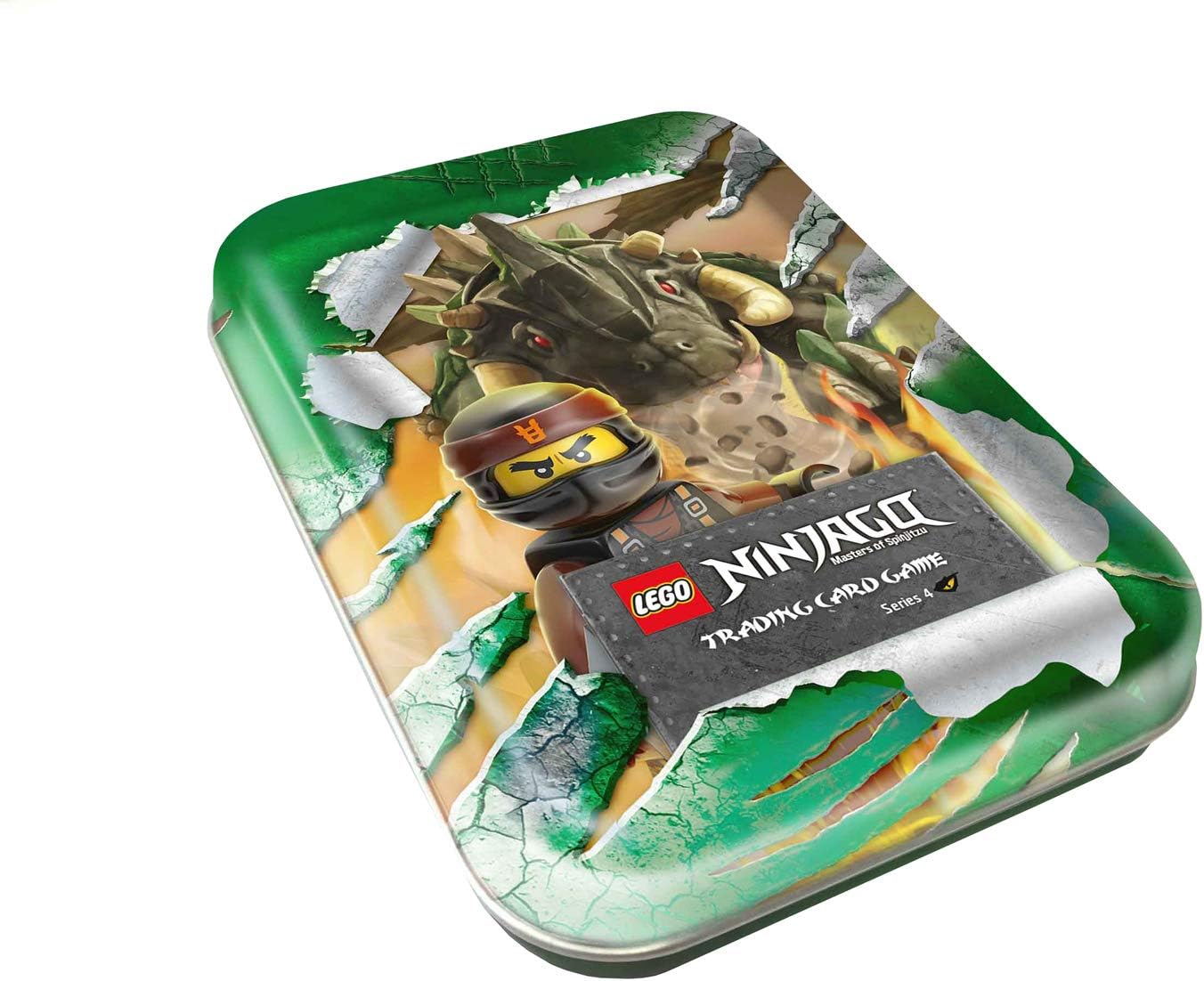 Top Media 180347 Lego Ninjago Series IV, Tin Tin Green, 7 Boosters and Limited Gold Card