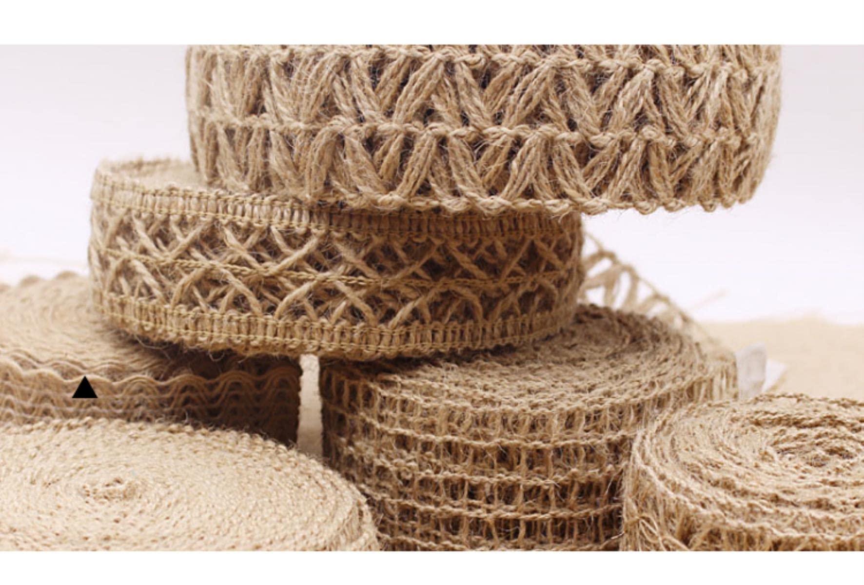 Mezcla de Estilos 10MM-60MM X11 Yardas / Lote Decoración de Boda rústica Cuerda de Yute Cuerda Trenzada Cordón de Bricolaje Suministros de Encaje Accesorios-35MM