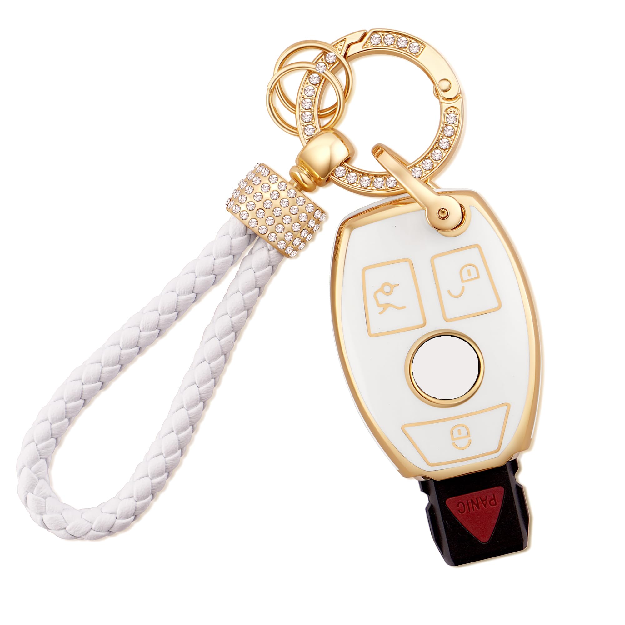 Car Key Fob Case Fit for Peugeot 107 207 307 307S 308 407 607 807 3008 5008 Citroen C2 C3 C4 C5 C6 C8 Xsara 2 Buttons Flip Folding Key Case Shell with Leather Keychain Lanyard (BP-Pgt-2F) — view 19