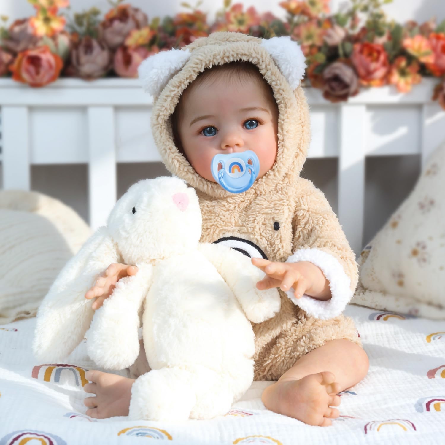 WOOROY Lifelike Reborn Baby Dolls-18 Inch Realistic Newborn Baby Boy, Soft Weighted Cloth Body, Handmade Real Life Doll for Cuddling and Playtime with Accessories, Gift for Kids Age 3+