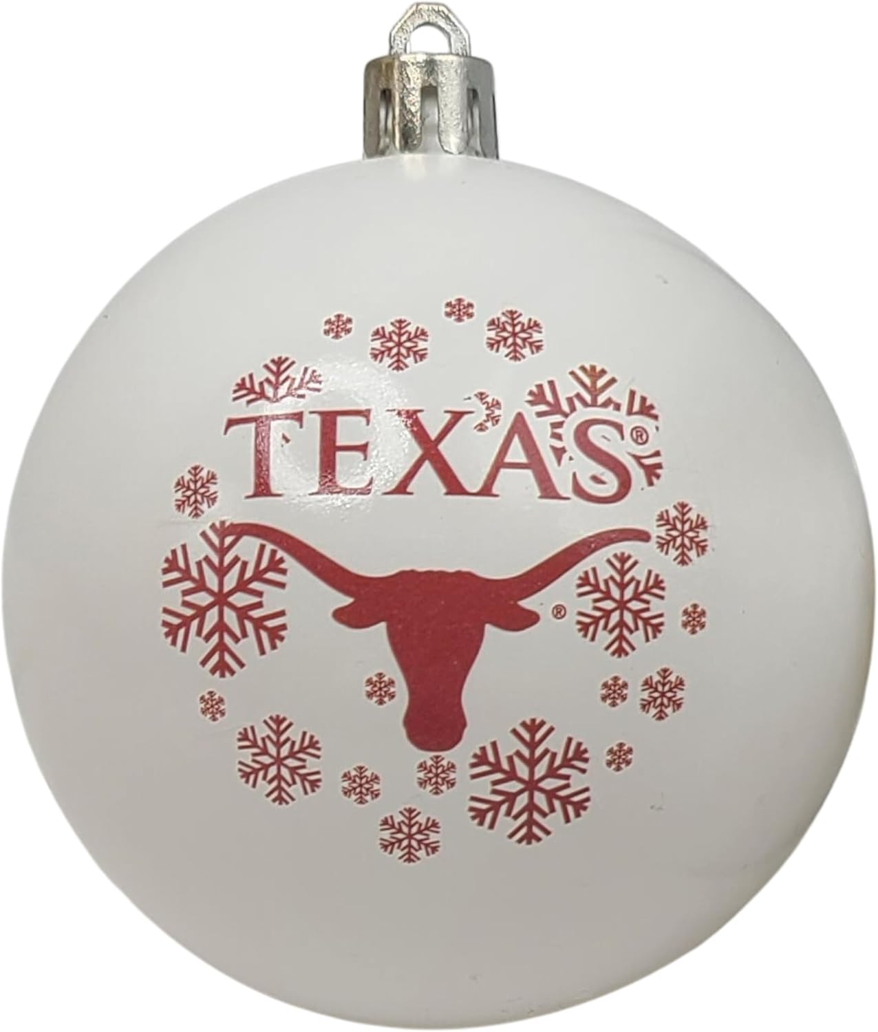 NCAA Collegiate Shatterproof Ball Ornament (White Texas Longhorns)
