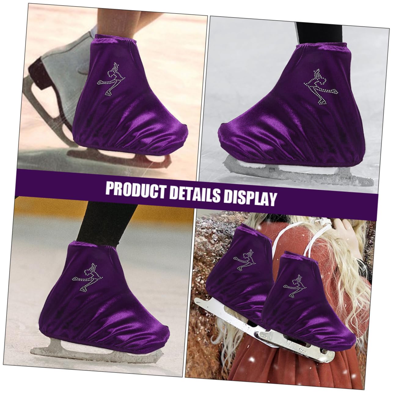 BESPORTBLE Copripattini Copriscarpe per Pattini a Rotelle Coperture per Pattinaggio Protezioni per Stivali Portatili Coperture per Pattini a Rotelle Poliestere Viola,Porpora