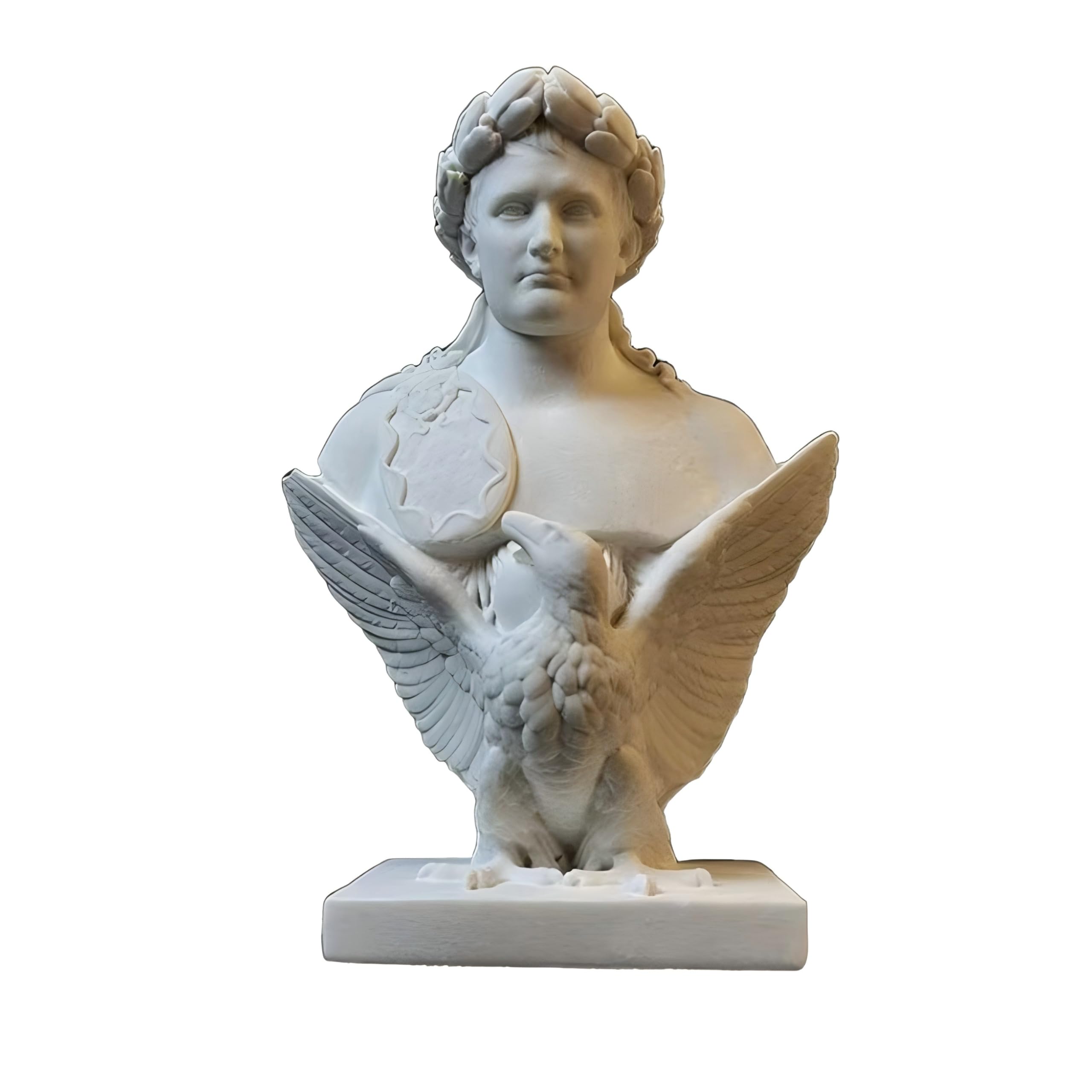 Dytartzx White Classical Military Leader Bust Statue – Gypsum Plaster Figure With Eagle Pedestal, Mini European Historical Art Sculpture For Home Office Decor, Vintage D
