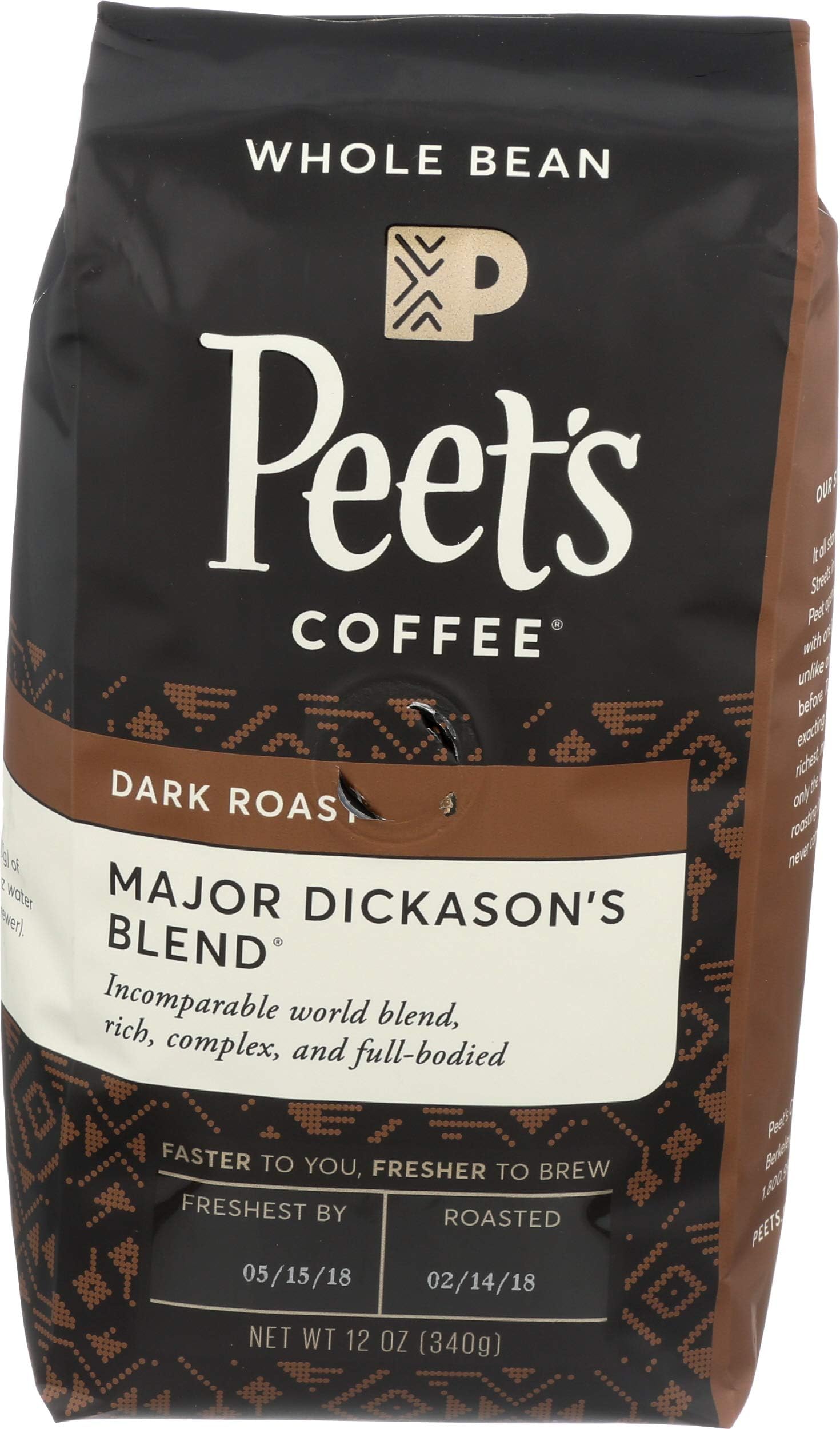 [Whole Bean] Peet's Coffee Deep Roast, Major Dickason's Blend - 12 oz Peat Coffee, Measure Dixon Blend [Grinding: Coffee Bean] Parallel Import Goods