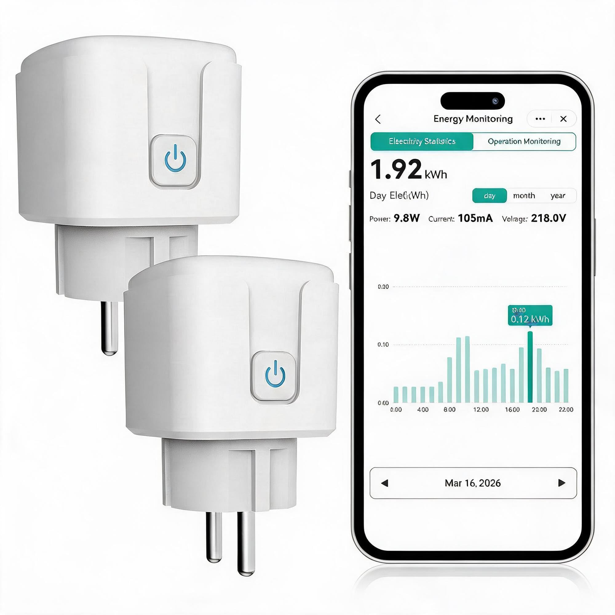 WLAN Steckdose 2,4GHz/5GHz Dualband Smart Steckdose mit Strommessung