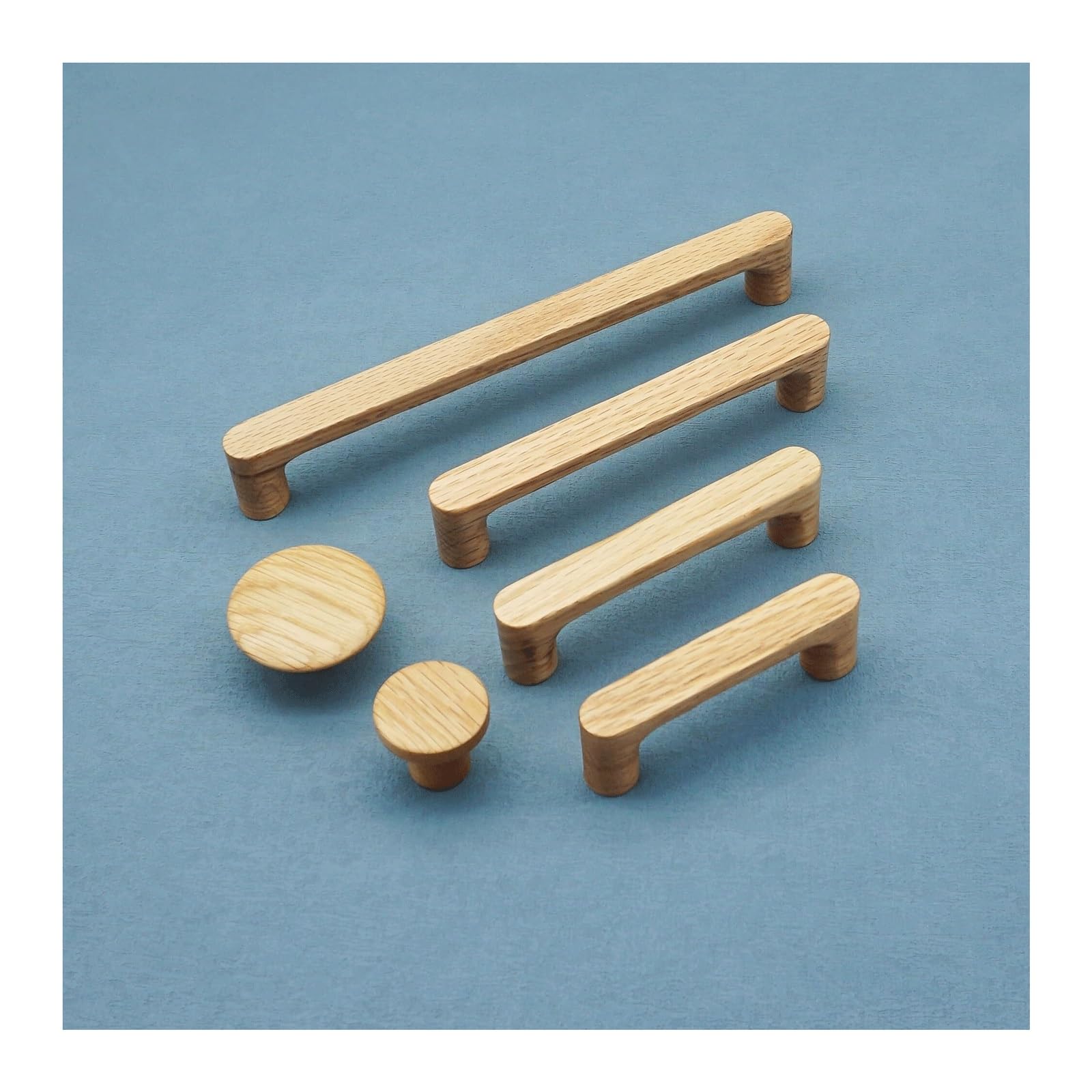 LCANALLYMS Kitchen cabinet handles, Oak Wood Cabinet Pull Modern Round Dresser Knob Kitchen Drawer Wooden Furniture Handles(3.78")
