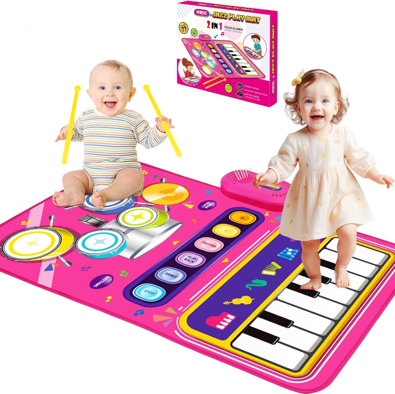 Royaldeals Toys for 1 Year OldGirl Gifts,2 in 1 Piano Mat Montessori Toys for 1 2 Year Old Girl,Educational Musical Toy First Birthday Gifts for 1 2 3 Year Old Girls,for Toddler Girl Boys-image-49