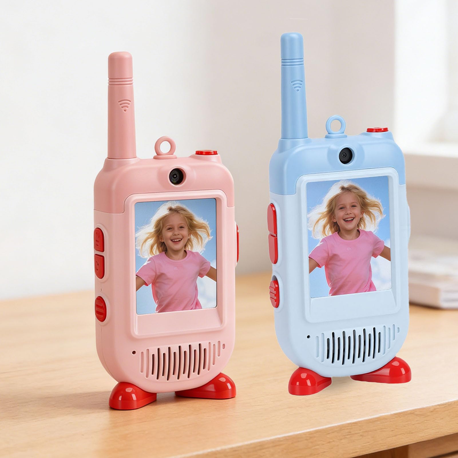 Generic Talkie-walkie Vidéo pour Enfants, Lot de 2 Interphones Vidéo Rechargeables Portables avec Interaction en Direct, Transmission Sonore à Signal Fort, Talkie-walkie pour Jeu