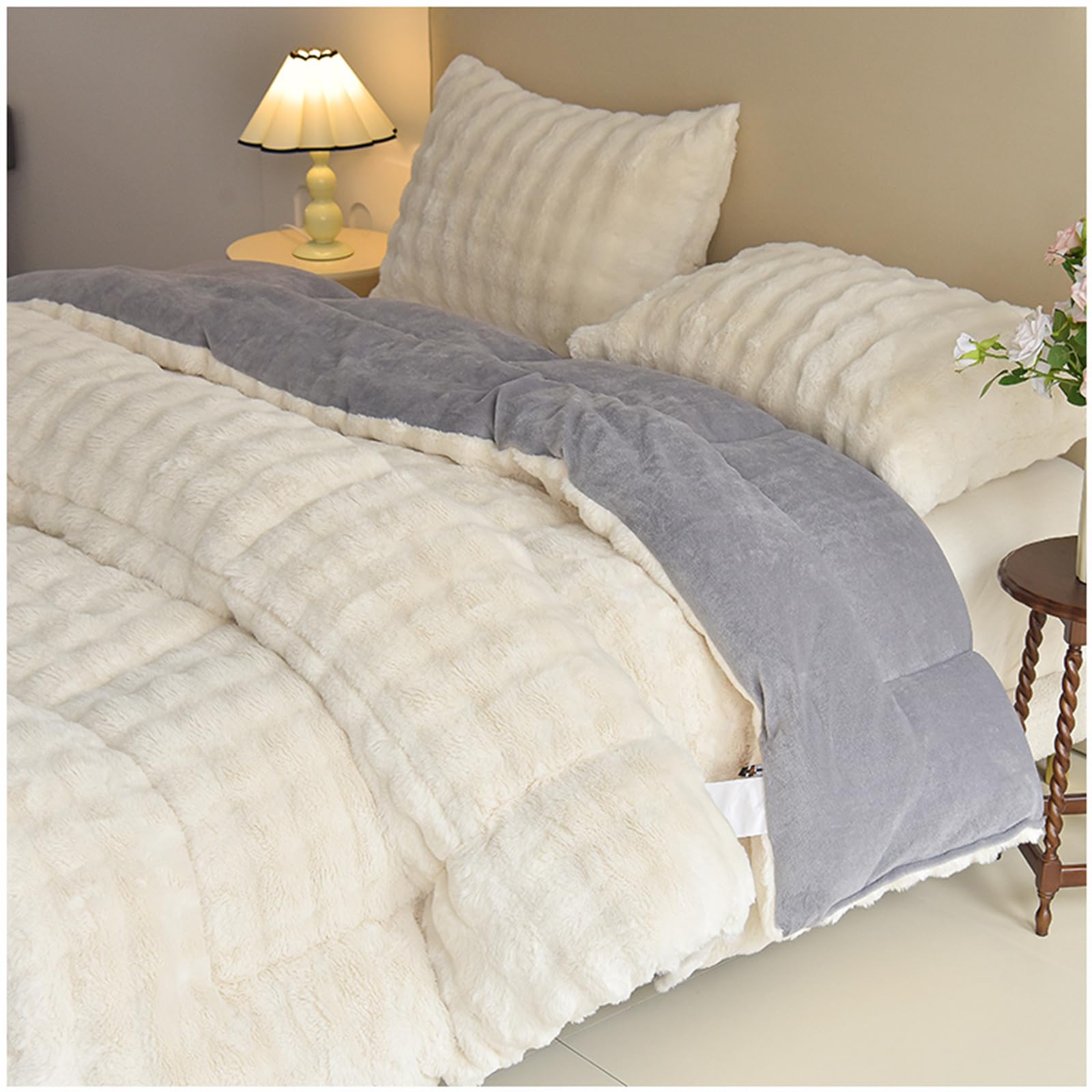 Couette hiver anti-allergique chaude en fausse fourrure 4kg