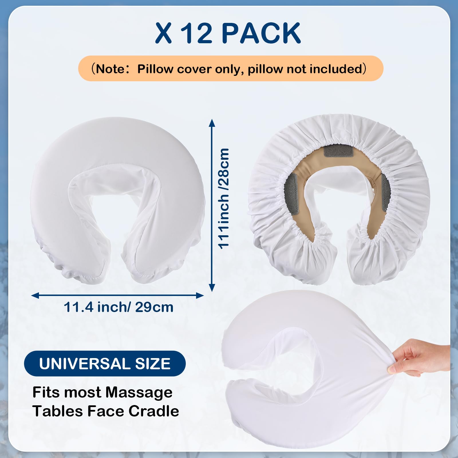 Face Cradle Covers for Massage - White -3 Face Cradle Covers for Massage - White -3