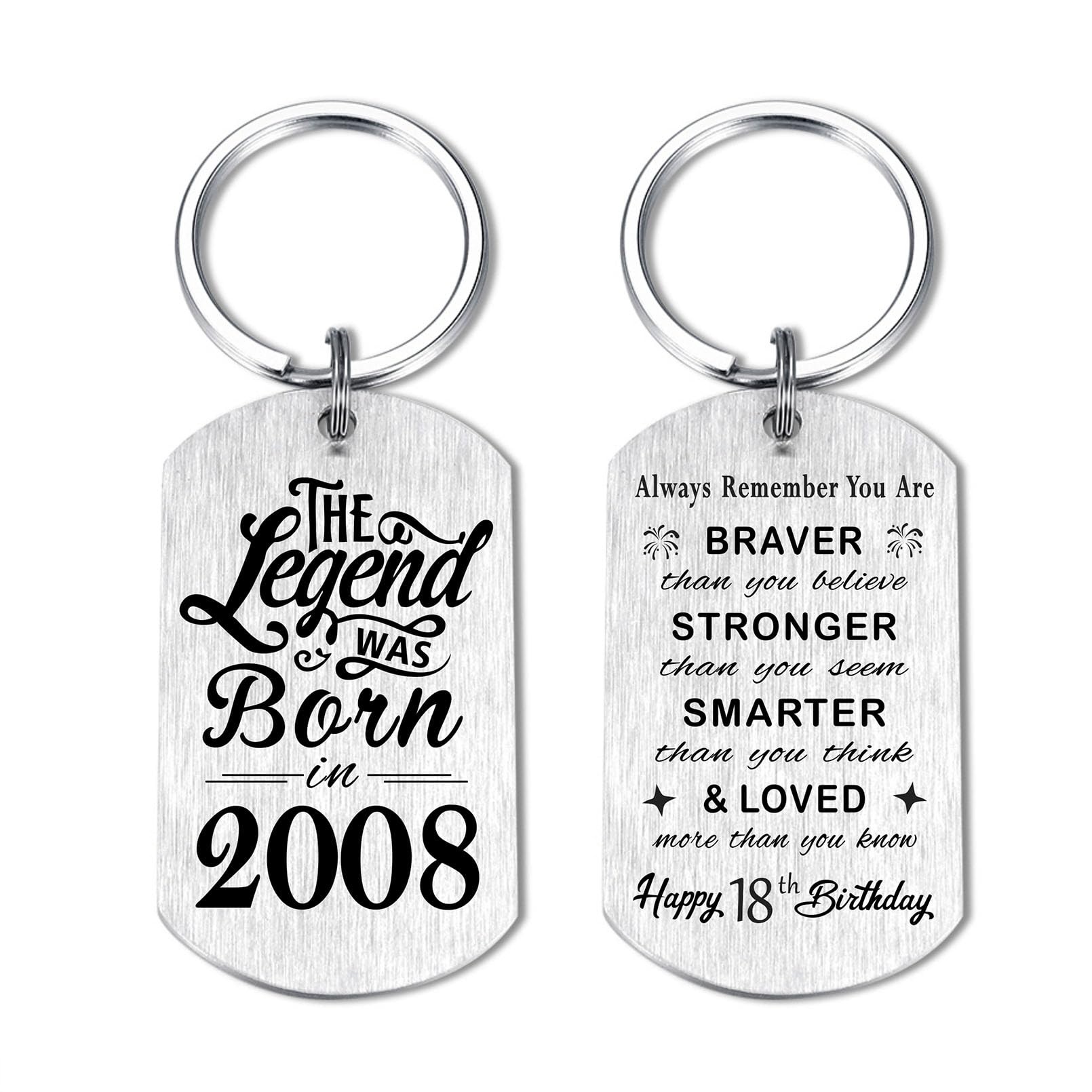 Yobent Birthday Gifts for Men Women Him, Happy Birthday Personalized Keychain, Men Gifts for Bday Unique