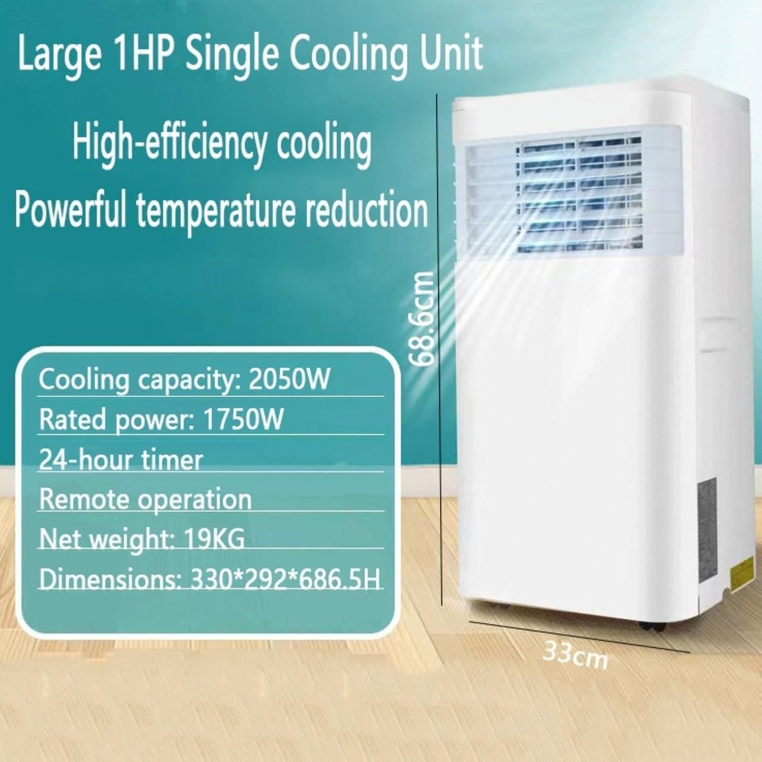Aire Acondicionado Portátil 3500 BTU Unidad AC con Deshumidificador y Ventilador, Control Remoto y Temporizador 24 Horas, para Habitaciones hasta 28 m², fácil i, Estilo 1, Modelo de Control Remoto