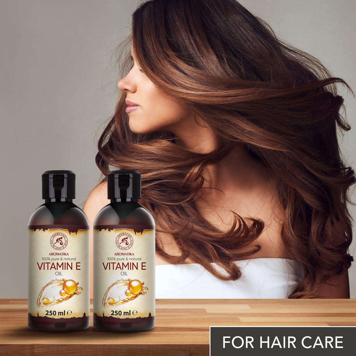 Vitamin E Öl Set 2x250ml - Natürliches Öl - Reich an Vitamin E - Vitamin E Oil - Pflege für Gesicht - Körperpflege - Haare - Kosmetik Öl