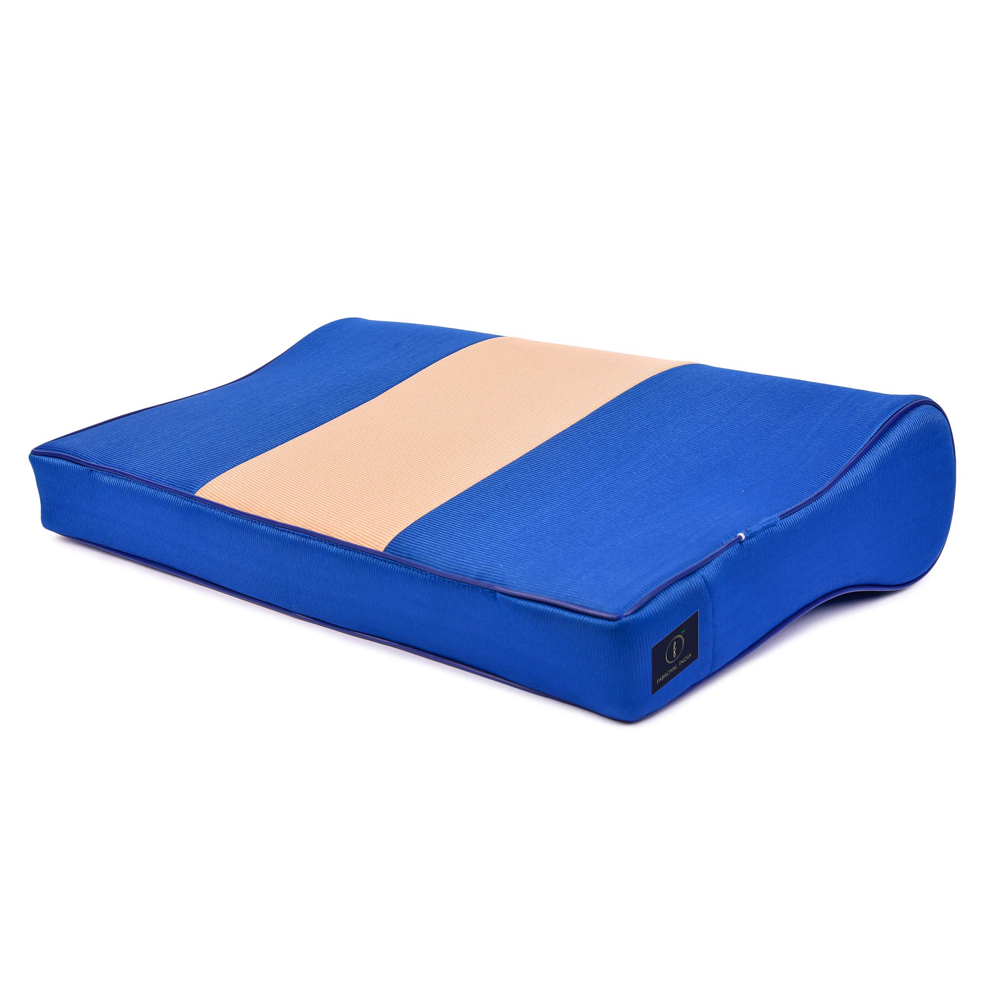 Fabroyal IndiaCervical Pillow Spondylosis Neck & Back Pain Support - Universal for Senior Citizen Men Women [Brown&Blue]