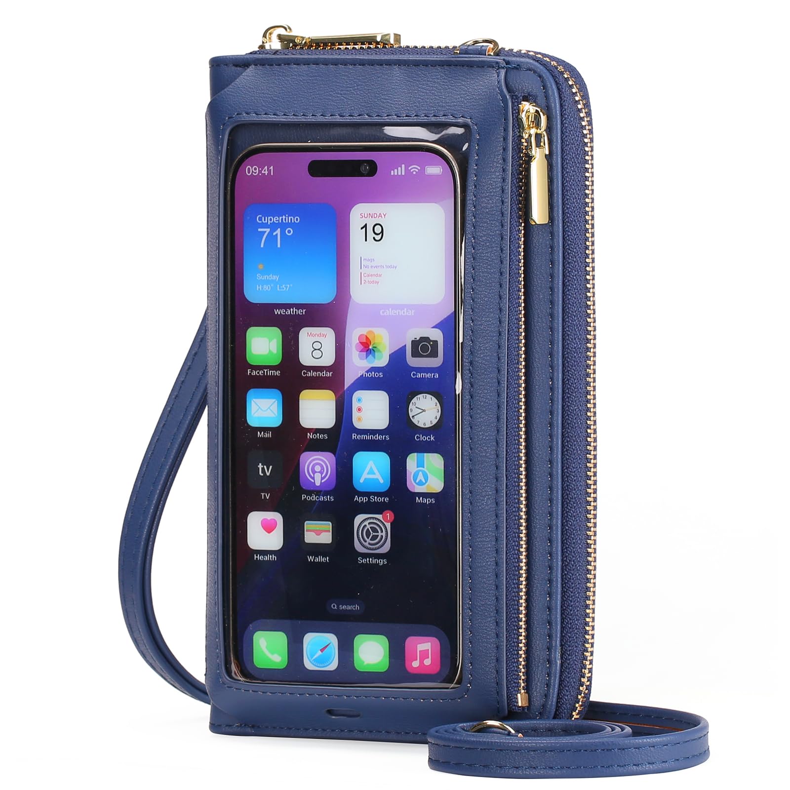 GOIACII Phone Purse Crossbody Bags for Women Small Travel Wallet Touch Screen RFID Blocking
