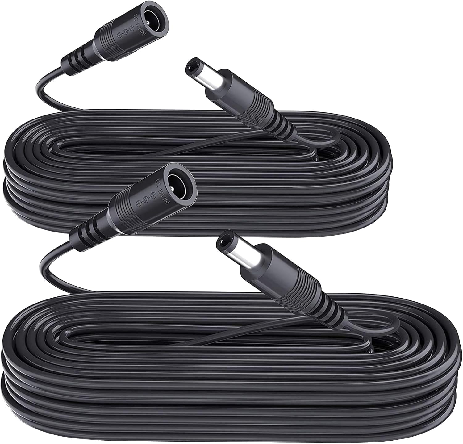 ANLINK 2 Pack 6M 20ft DC Power Extension Cable, Premium Pure Copper DC 12V Power Adapter Extension Cord 5.5mm x 2.1mm for CCTV Security Camera/Router/LED Strip Light/Printer/Monitor and More-Black โ image 1