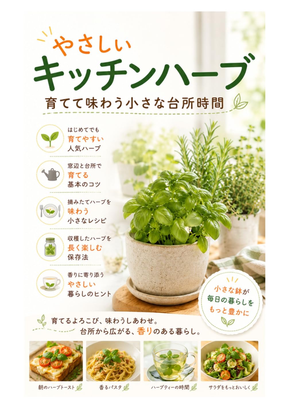 やさしいキッチンハーブ：育てて味わう小さな台所時間: 育てる喜び味わう幸せ (やさしい園芸（ハーブ）)