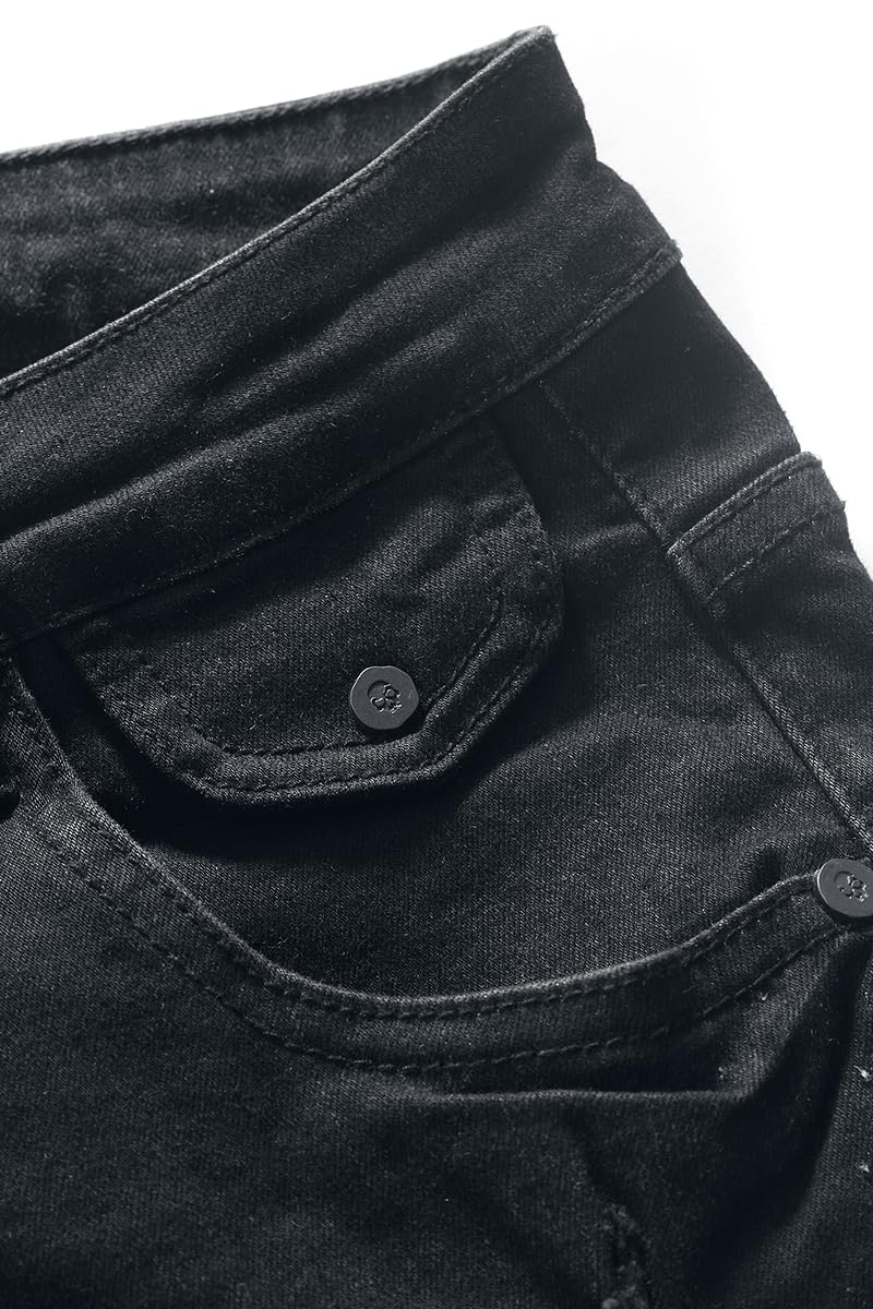 Rock Rebel by EMP Herren Schwarze Slim Fit Destroyed-Jeans im 5-Pocket-Style