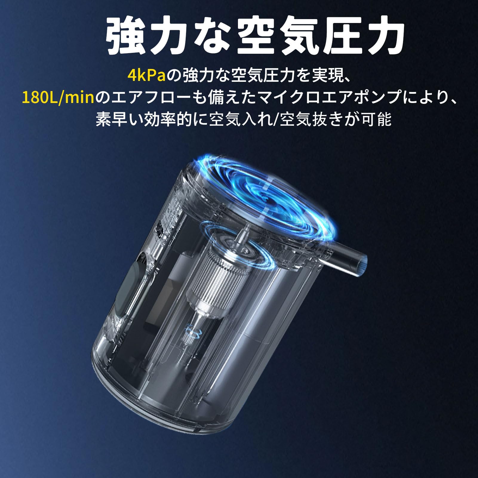 Amazon.co.jp: Qunature エアーポンプ キャンプ 電動ポンプ USB充電式 