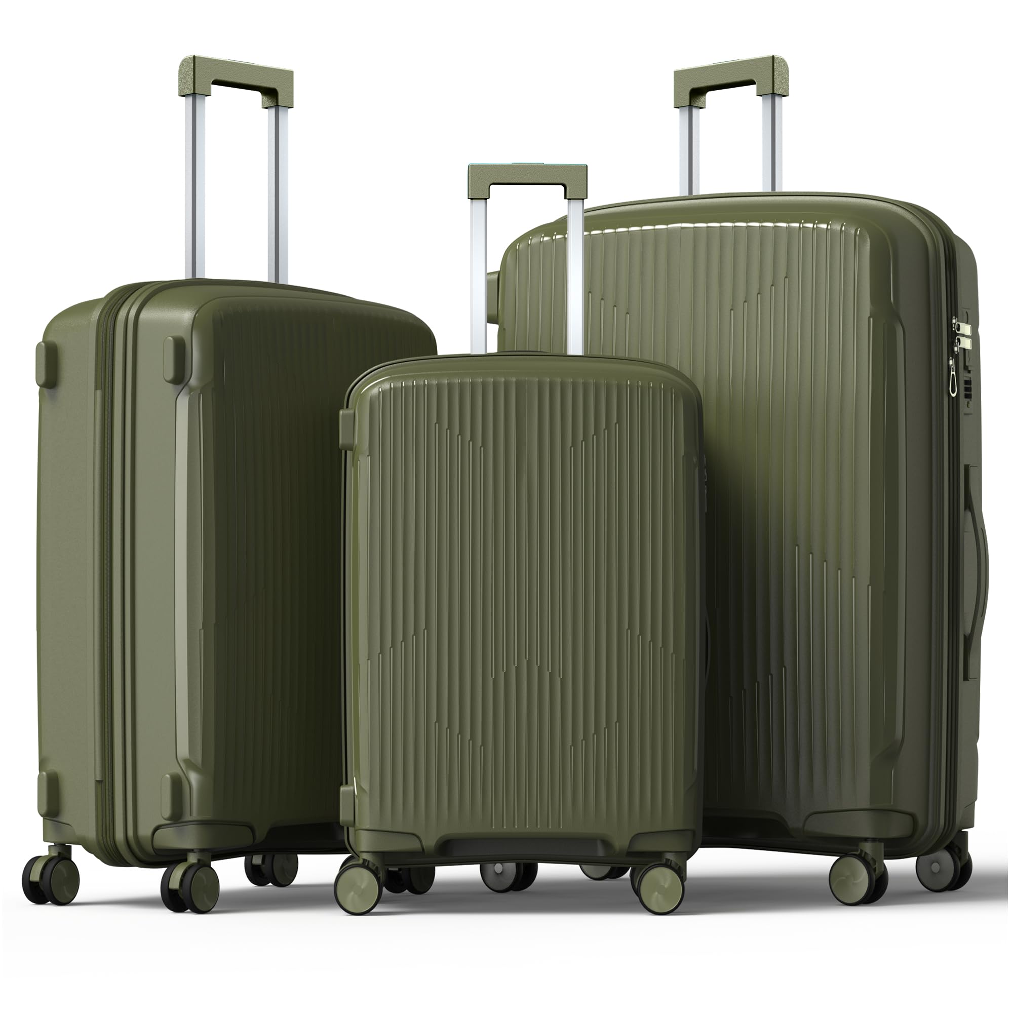 Nazhura Luggage Set, 3-Piece Hardside Suitcase Set, 20-inch Carry On, 24-inch, 28-inch Luggage