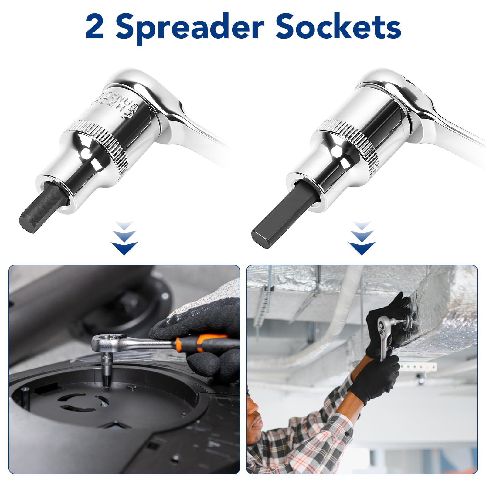 6 Pièces Écarteur de Fusée d'Essieu, Outil Suspension pour Jambe, Écarteur Amortisseur Voiture, Outil D'Écartement de Jambe de Suspension avec Écrou d'Amortisseur, Douille d'Amortisseur, Clé, Gants