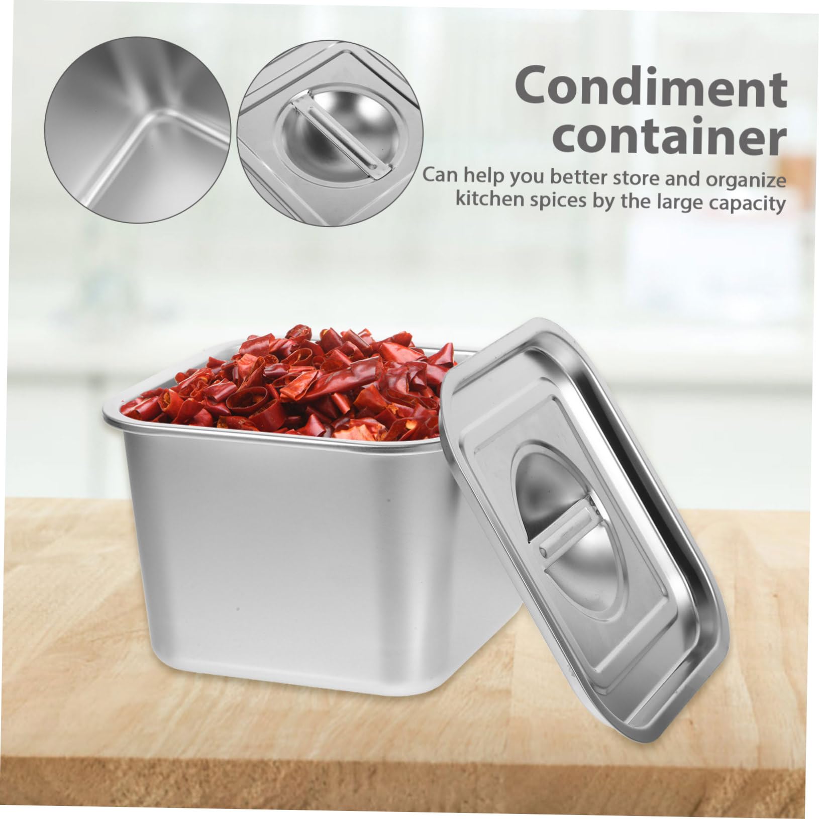 Confezione da 2 contenitori ermetici per spezie con coperchio, versatili barattoli quadrati per condimenti da cucina, ideali per erbe e ingredienti, resistenti per conservare spezie per freschezza