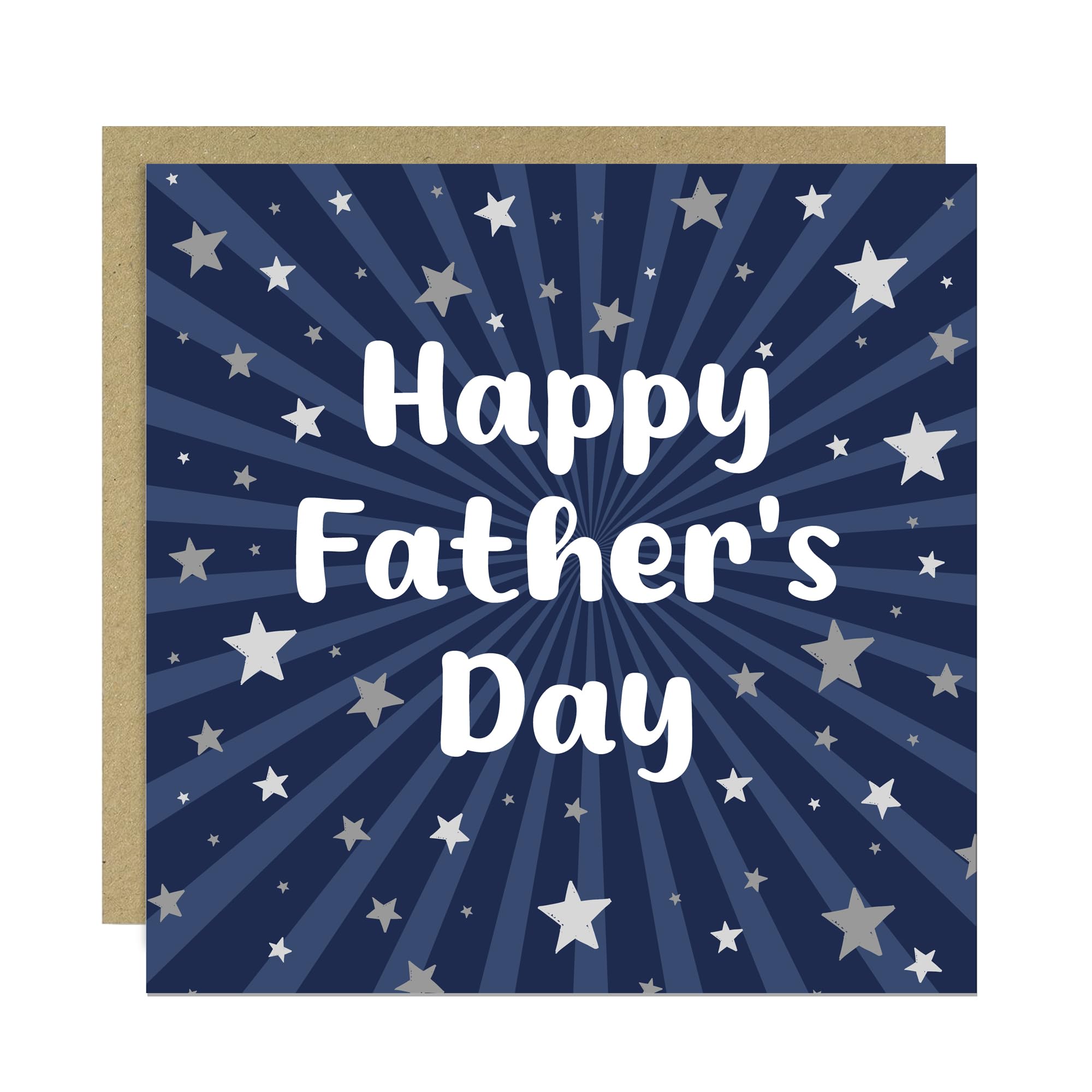 RED OCEAN Happy Father's Day Card - Fathers Day Card for Dad, Grandad & Stepdad, Happy Fathers Day Card with Kraft Envelope 145x145mm