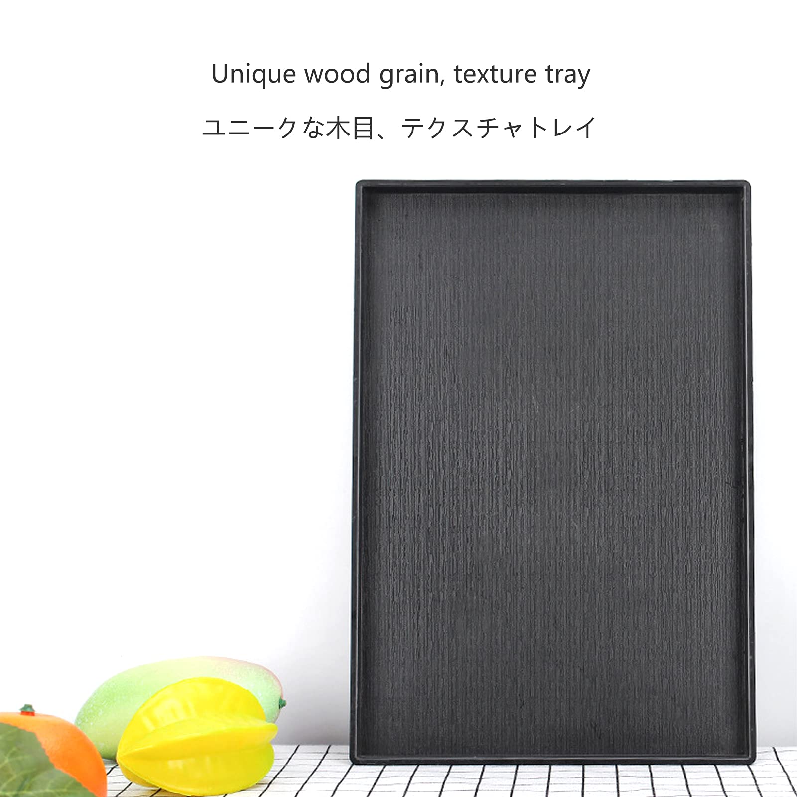 Bandeja de servir – Plástico de grado alimenticio, diseño cuadrado decorativo para desayuno, té, fácil de limpiar, ideal para cama, otomanas y mesa de centro,