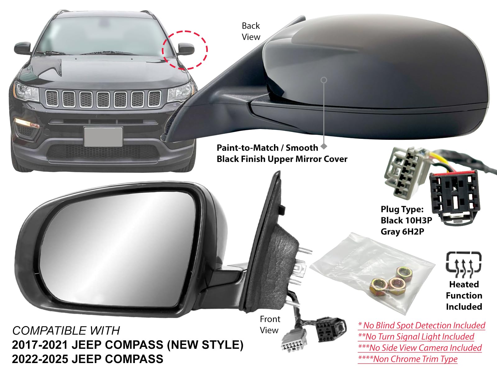 Amazon.com: APA Replacement Exterior Rear View Mirror for 2017