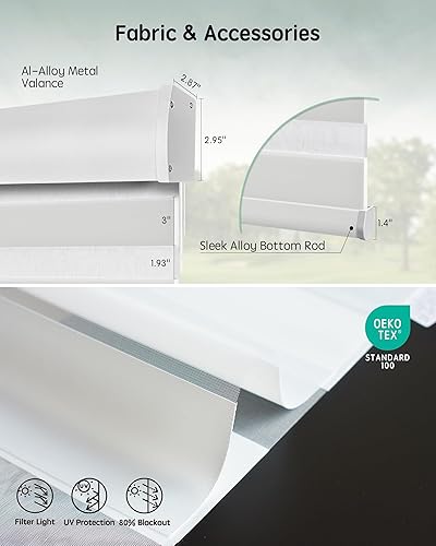 Miniatura 21 de Persianas de cebra motorizadas Yoolax compatibles con Alexa, persianas motorizadas con control remoto, persianas eléctricas inteligentes automáticas