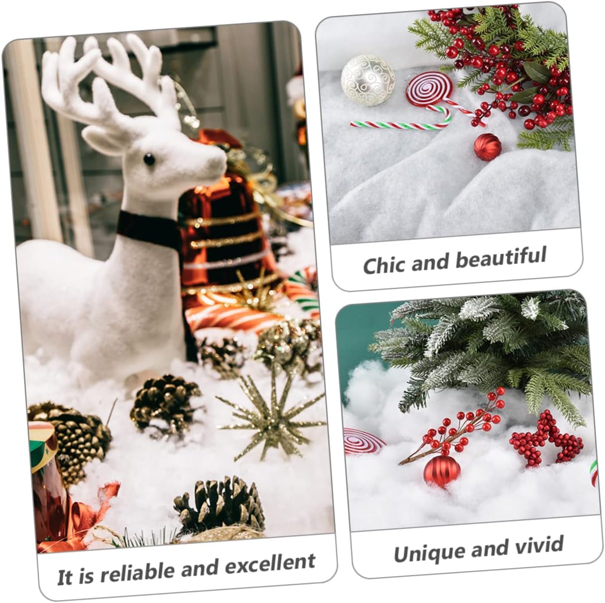 GANAZONO Artificial Snow Blanket for Christmas Village Decoration Pet Material Lightweight for Crafts and Festive Atmosphere