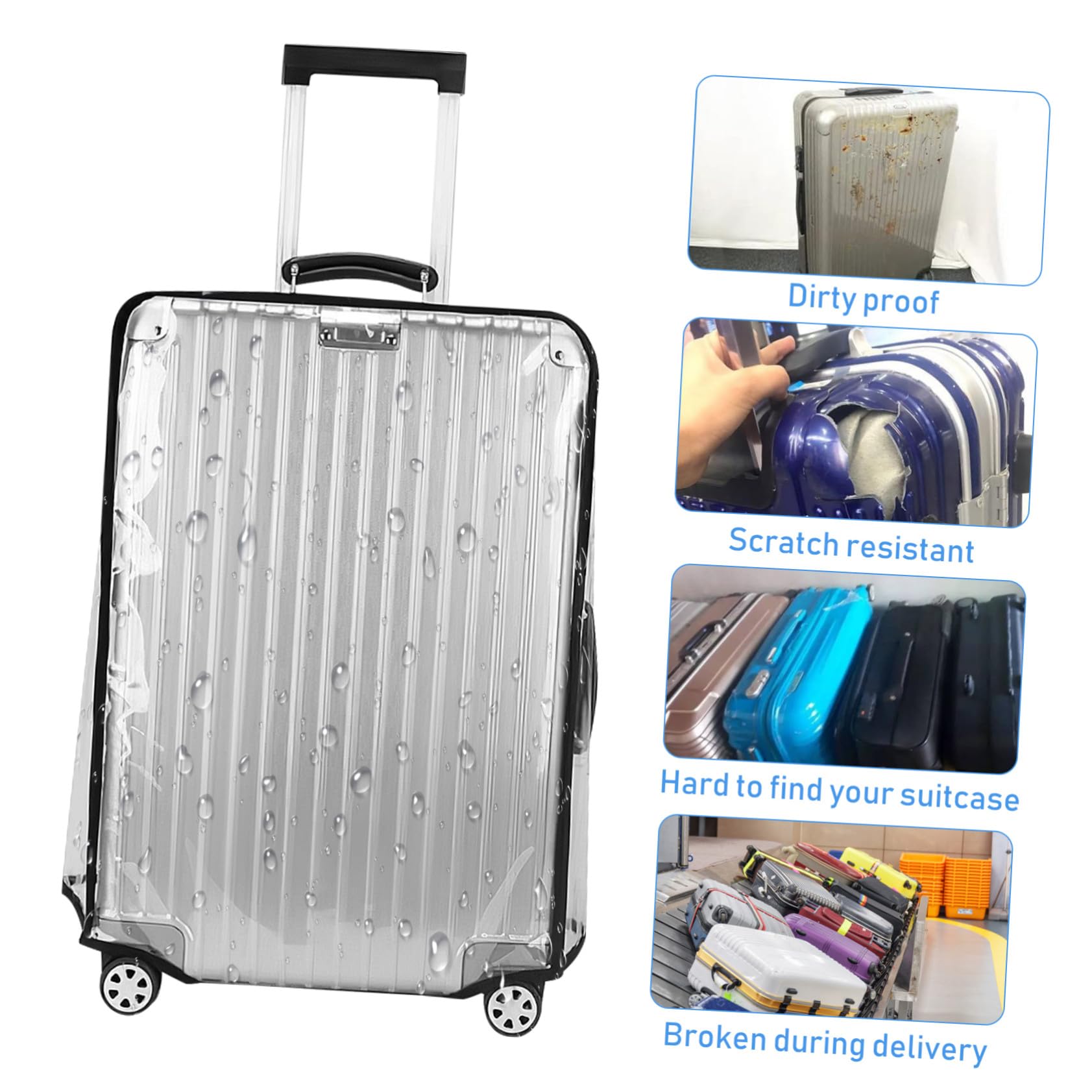 BESPORTBLE 2pezzi Coperture Protettive Trasparenti per Valigie in Pvc da Protezione per Bagagli da Viaggio per Coperture per Valigie
