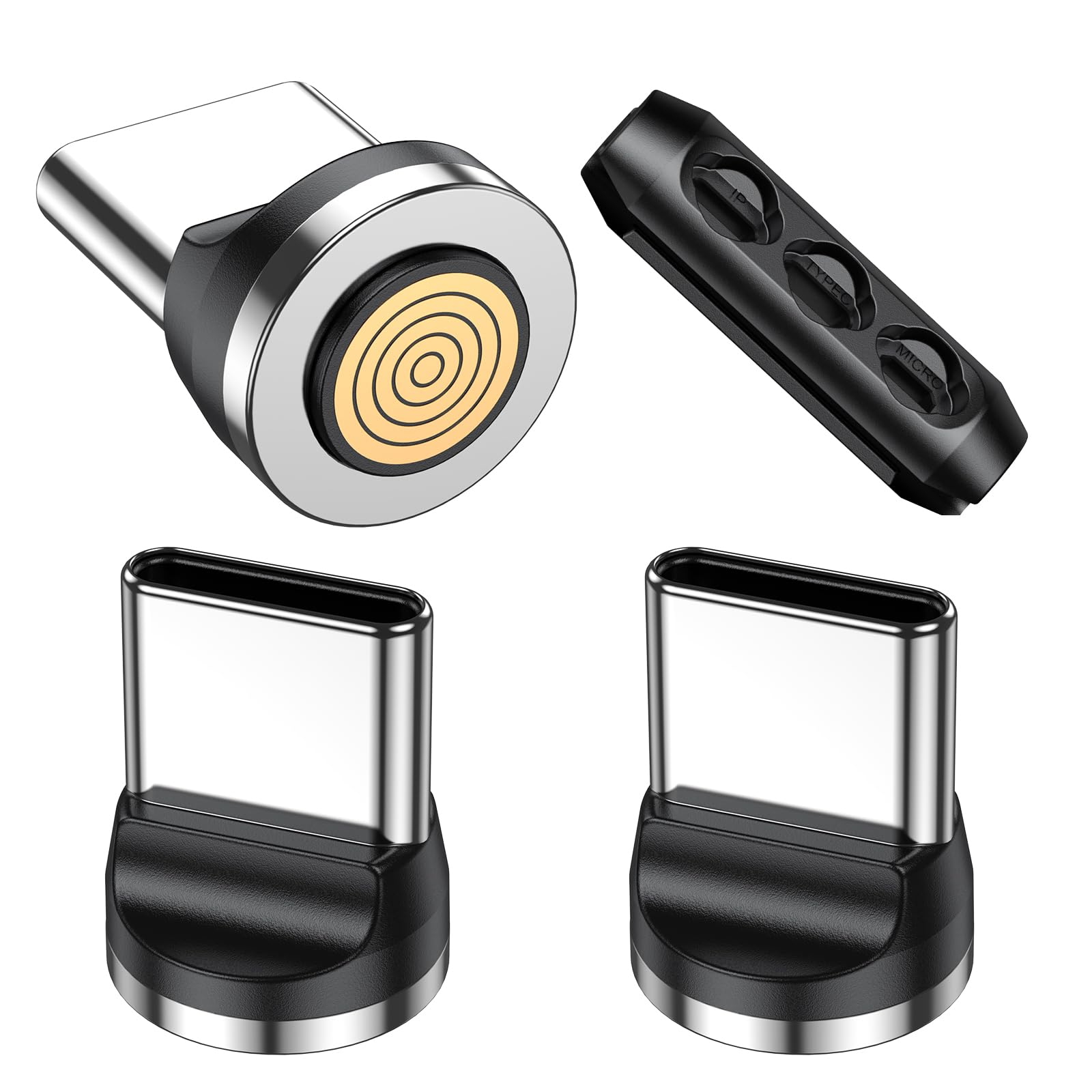 VAFOTON 9Pin 60W/100W Type C Magnetic Tips/Quick Charge Magnetic Adapter [3pcs], Magnetic USB C Charging Cable Connectors/Heads for Type C Devices