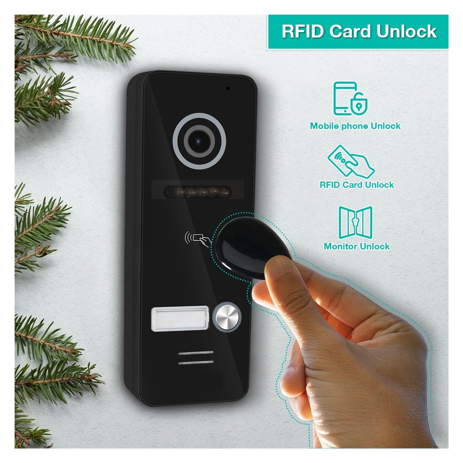 7-calowy Bezprzewodowy Inteligentny Domofon Wideodomofonowy Wi-Fi IP(4M1D-1button)