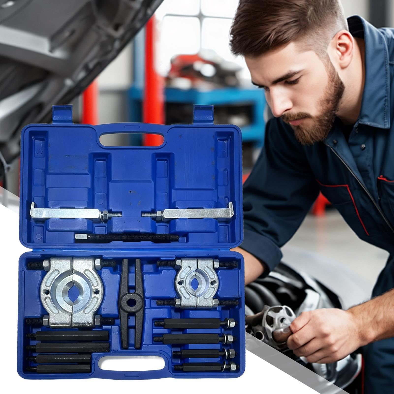 Genérico Extractor de Rodamientos de Ruedas Kit Portátil Separador Auxiliar | Partidor Separador de Rodamientos para Turismos, Pickups, Motos, Remolques, Autocaravanas y Camiones
