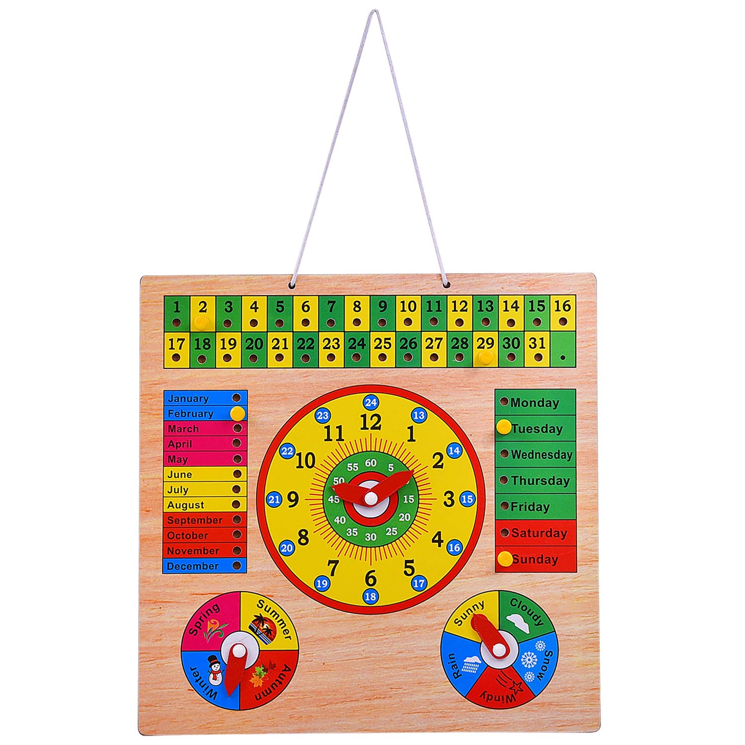 Smartcraft All in One Wooden Clock, Calendar Days Month Week Season Weather, Multifunctional Learning Board for Kids with Pins (B08VVZLTP4) Amazon Price History, Amazon Price Tracker
