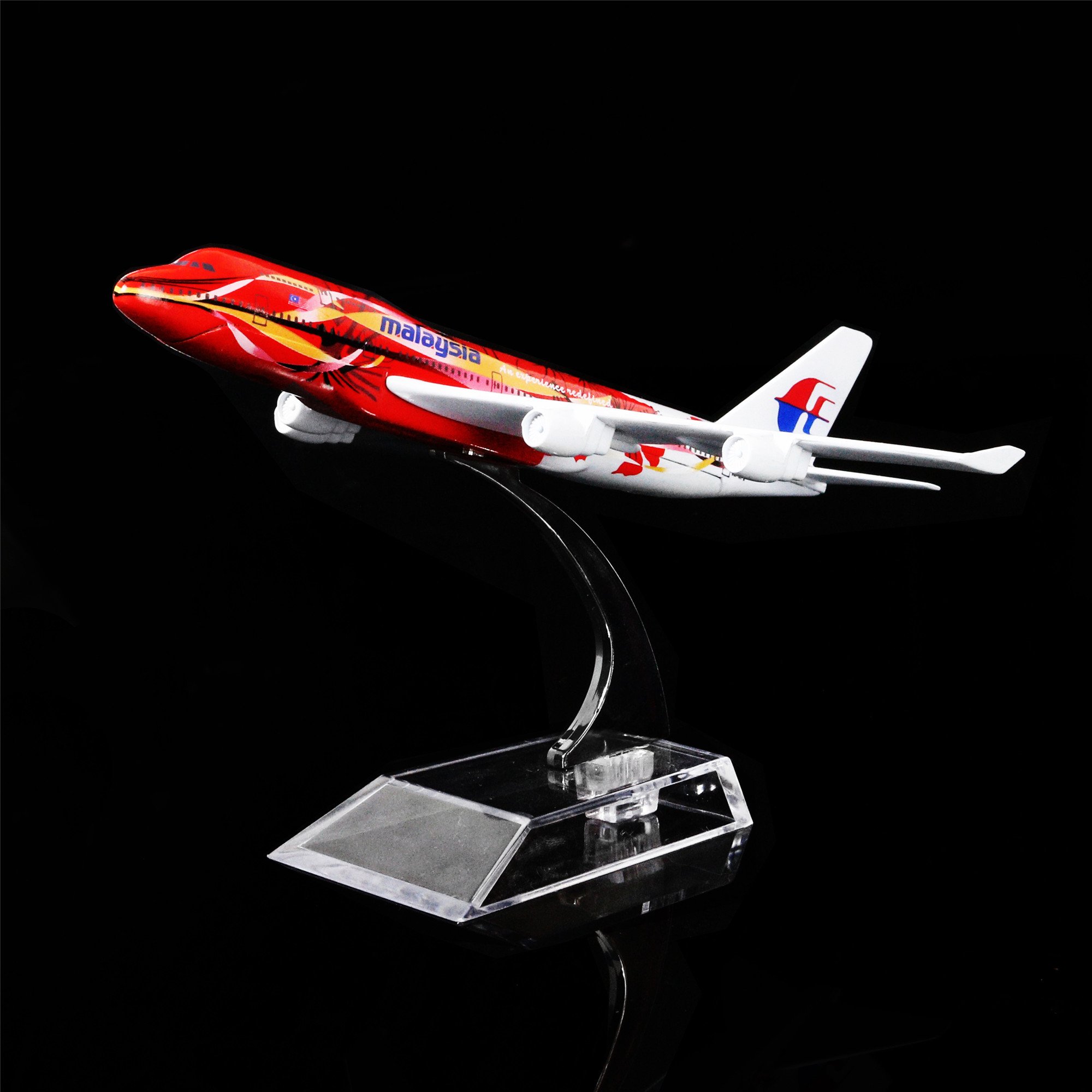 24-Hours Malaysia Airlines System Berhad Boeing 747 Plane Model Hibiscus Alloy Metal Plane Model Airplane Die-cast 1:400