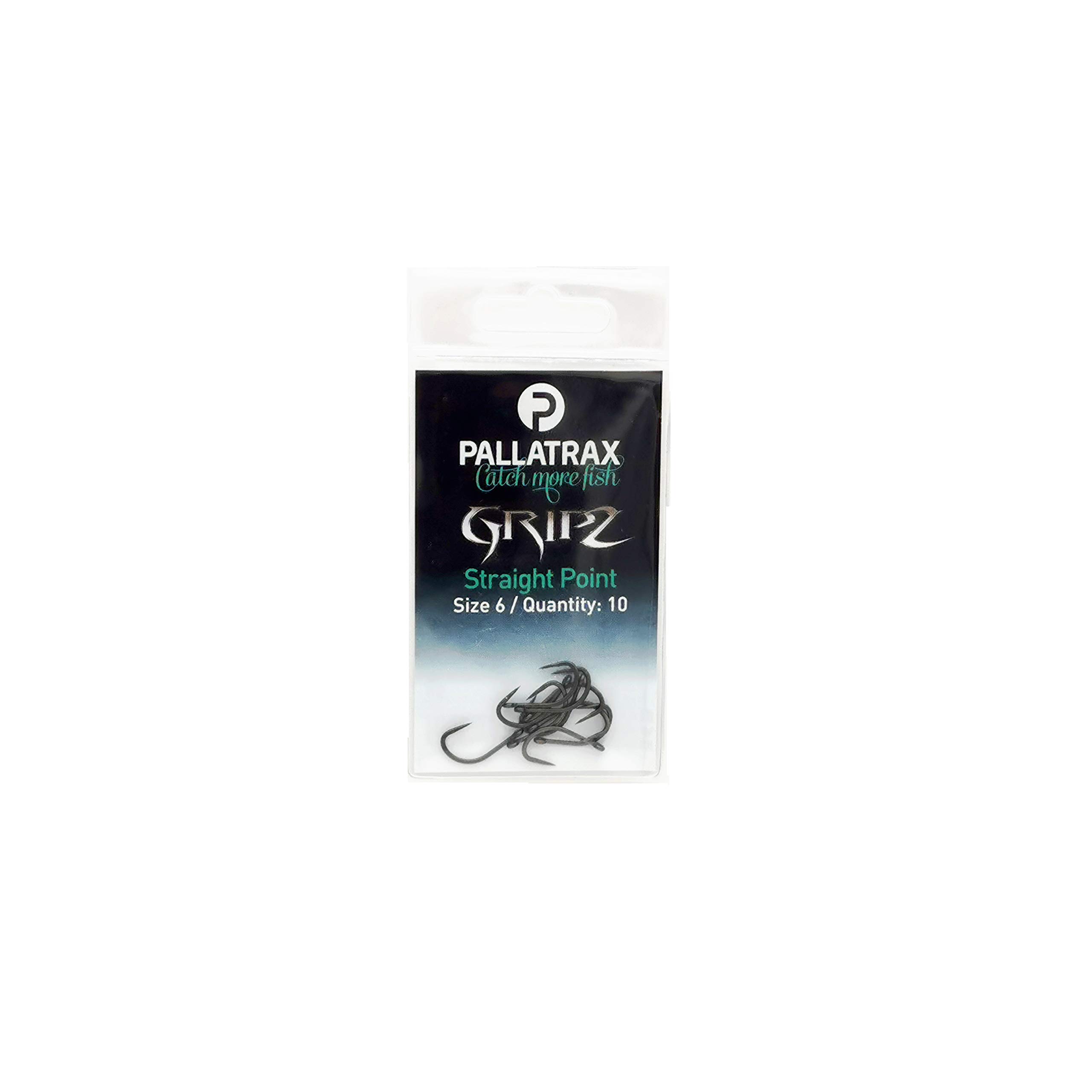 Pallatrax GRIPZ Straight Point – Barbless Cutting-Point Carp Fishing Hooks, No-Snag Safety Design (Size 6 - Straight Point)