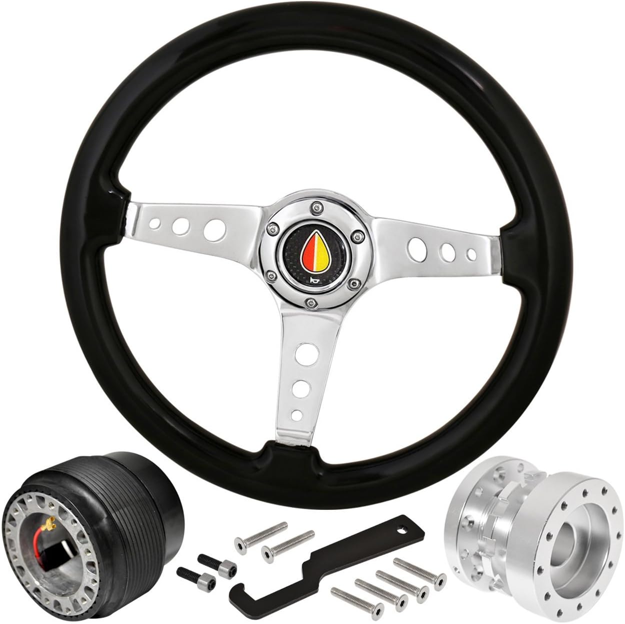 Fits Mitsubishi Eclipse 1G 2G 3G DSM 345MM JDM Black Wood Grain