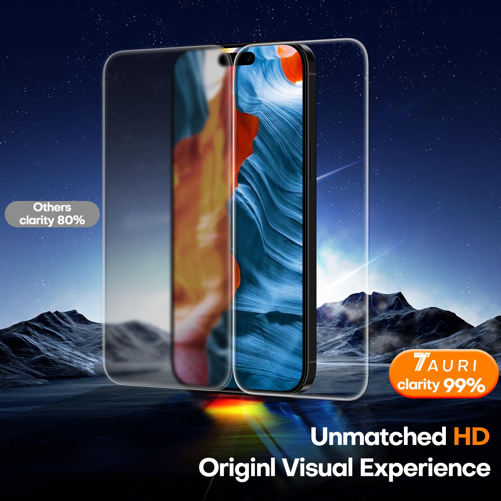 TAURI 3 Pezzi Vetro Temperato per iPhone 15 Pro Max 6.7 Pollici,Rimozione Automatica Della Polvere, Durezza 9H, Senza Bolle,Pellicola Protettiva per iPhone 15 Pro Max Film