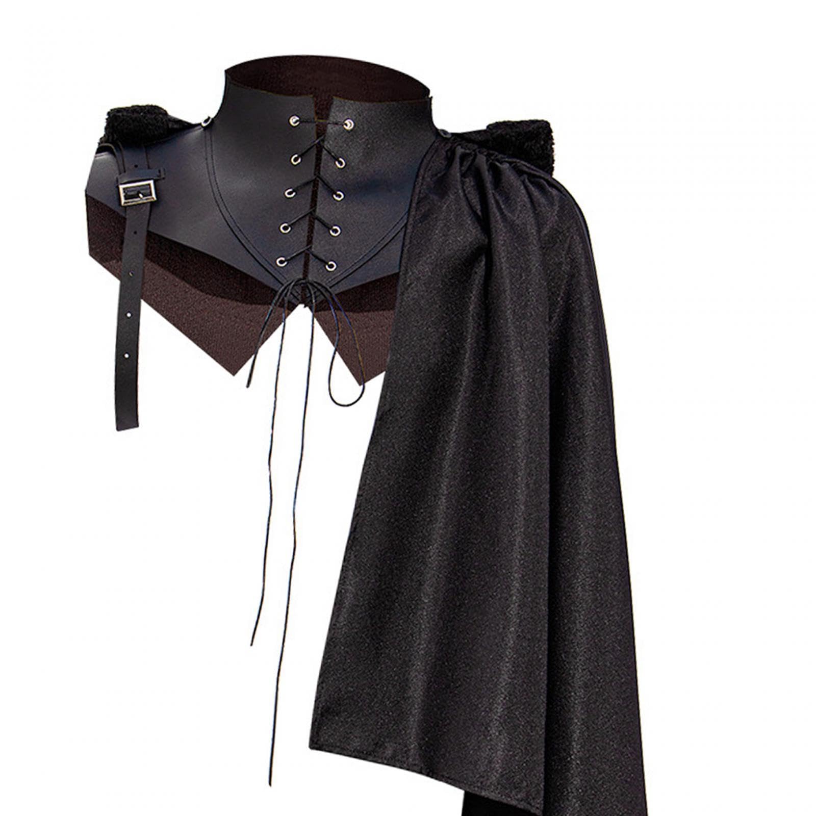Generic Armure médiévale Cape Chevalier Demi Cape Cosplay Accessoires Costume Victorien Style Rétro Châle pour Pirate Reconstitution Historique Mascarade