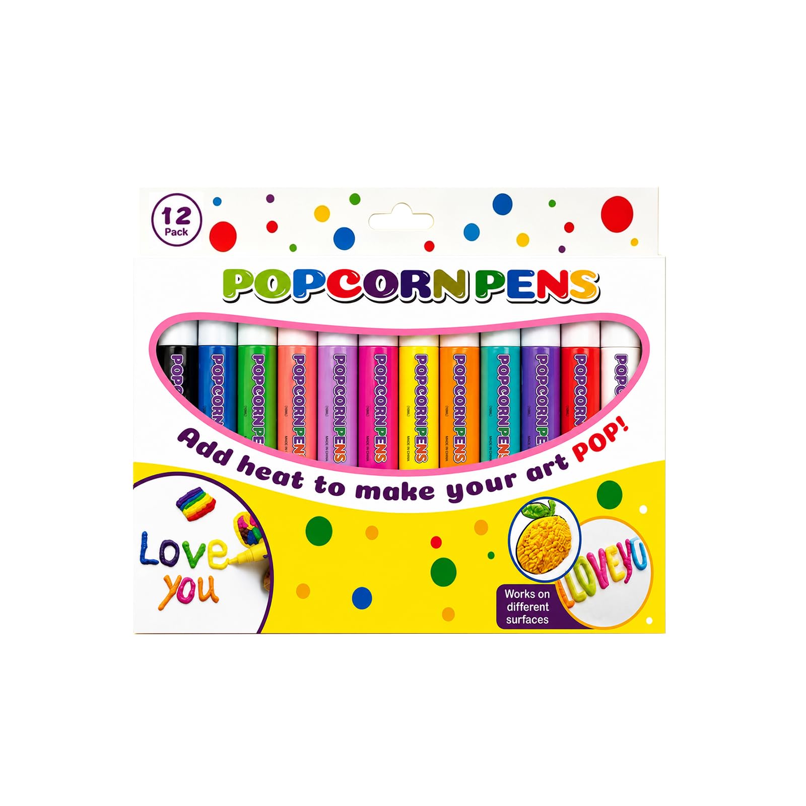 12 Pack Puffy Paint Pens, 3D Art Pens Heat Activated Foam Effect Craft Set